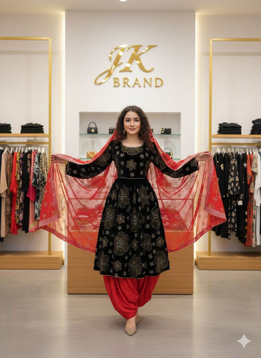 Original 9000 Phoenix Velvet Double Stone Work - Image 4