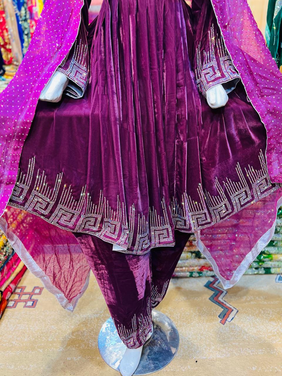 Stone work original 9000 phonenix velvet all colors available - Image 7