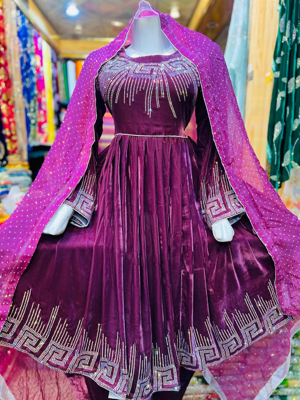 Stone work original 9000 phonenix velvet all colors available - Image 2