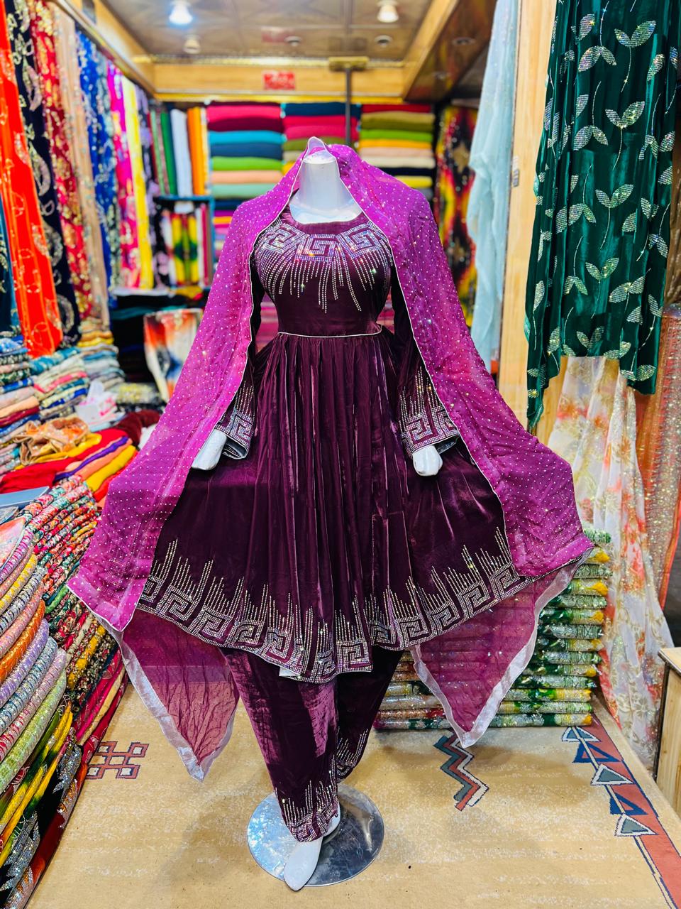 Stone work original 9000 phonenix velvet all colors available - Image 4