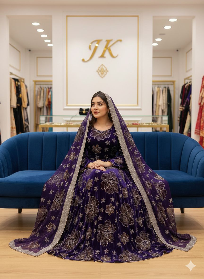 Original 9000 Phoenix Velvet Double Stone Work - Image 6