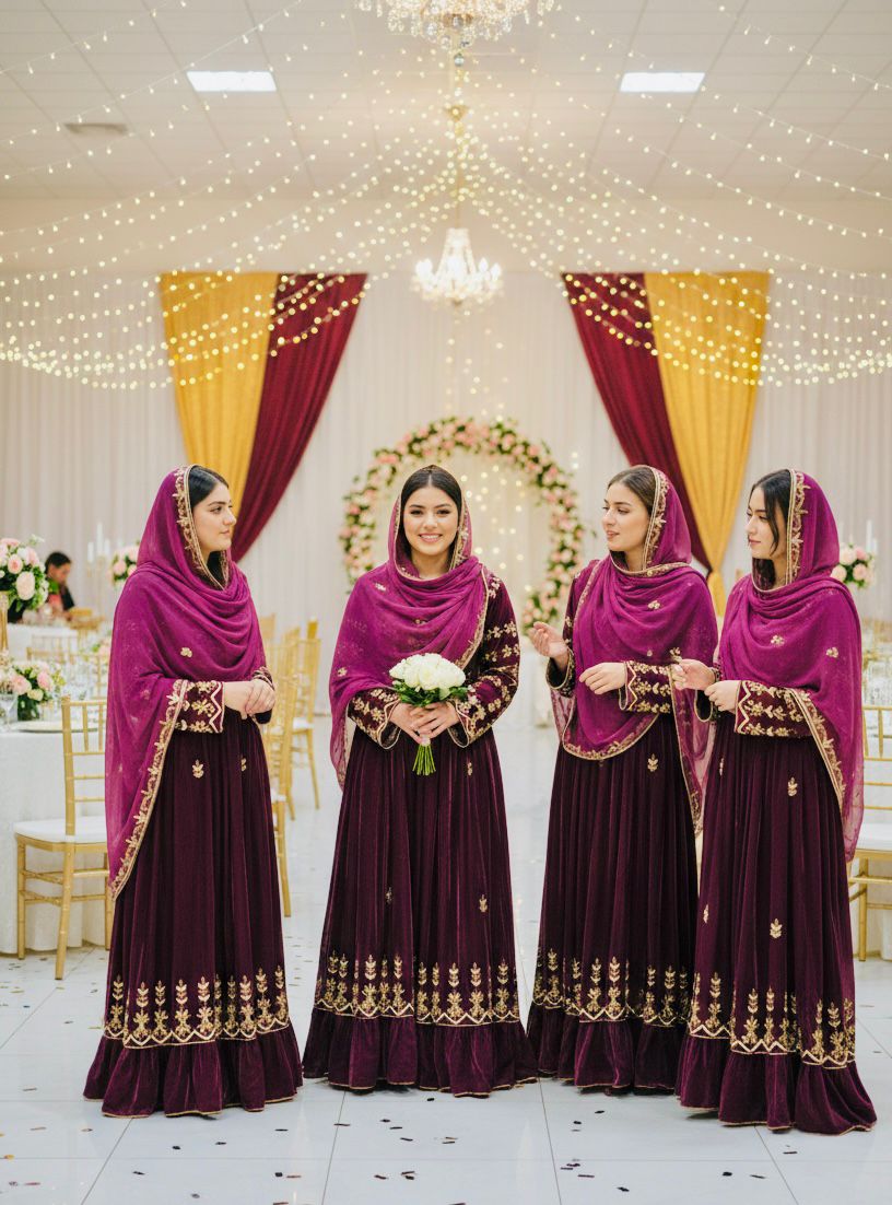 Original 9000 Phoenix Velvet Hand Work Full Diamonds Work - Image 5