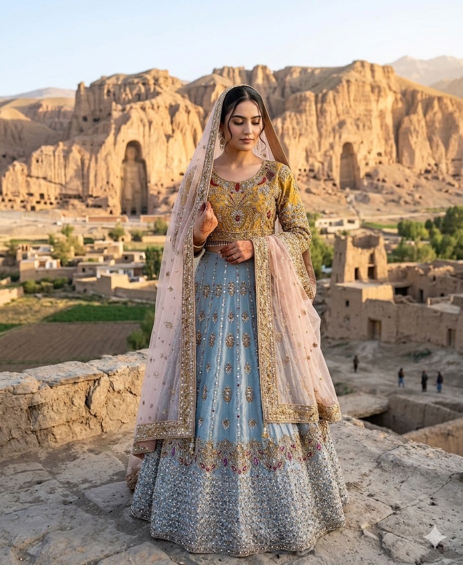 Beautiful Lenga Type Silma Work Afghani Dress - Image 2