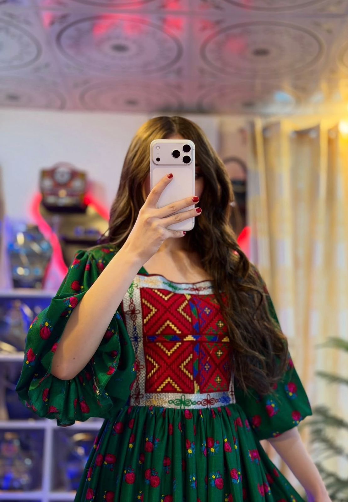 Beautiful Gully bakhmal Afghani Frock - Image 4