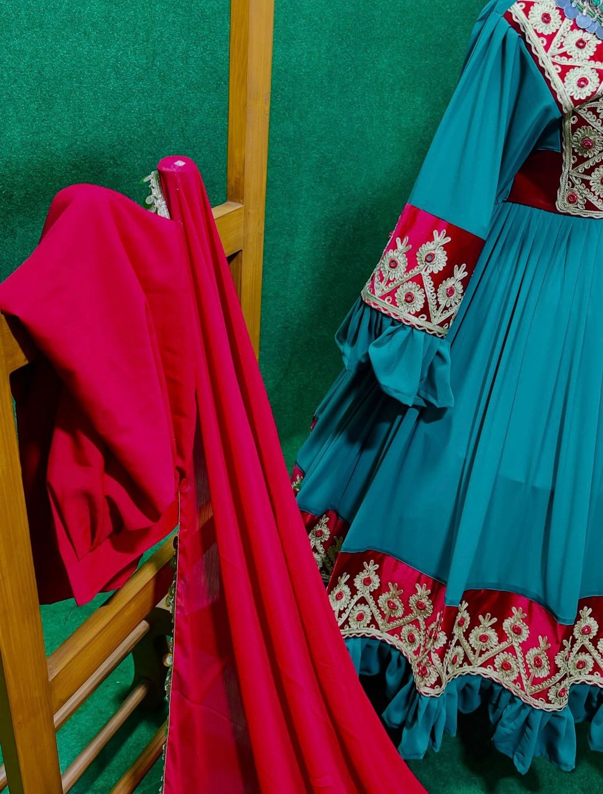 Afghan Traditional Kuchi Bridal Gown - Image 8