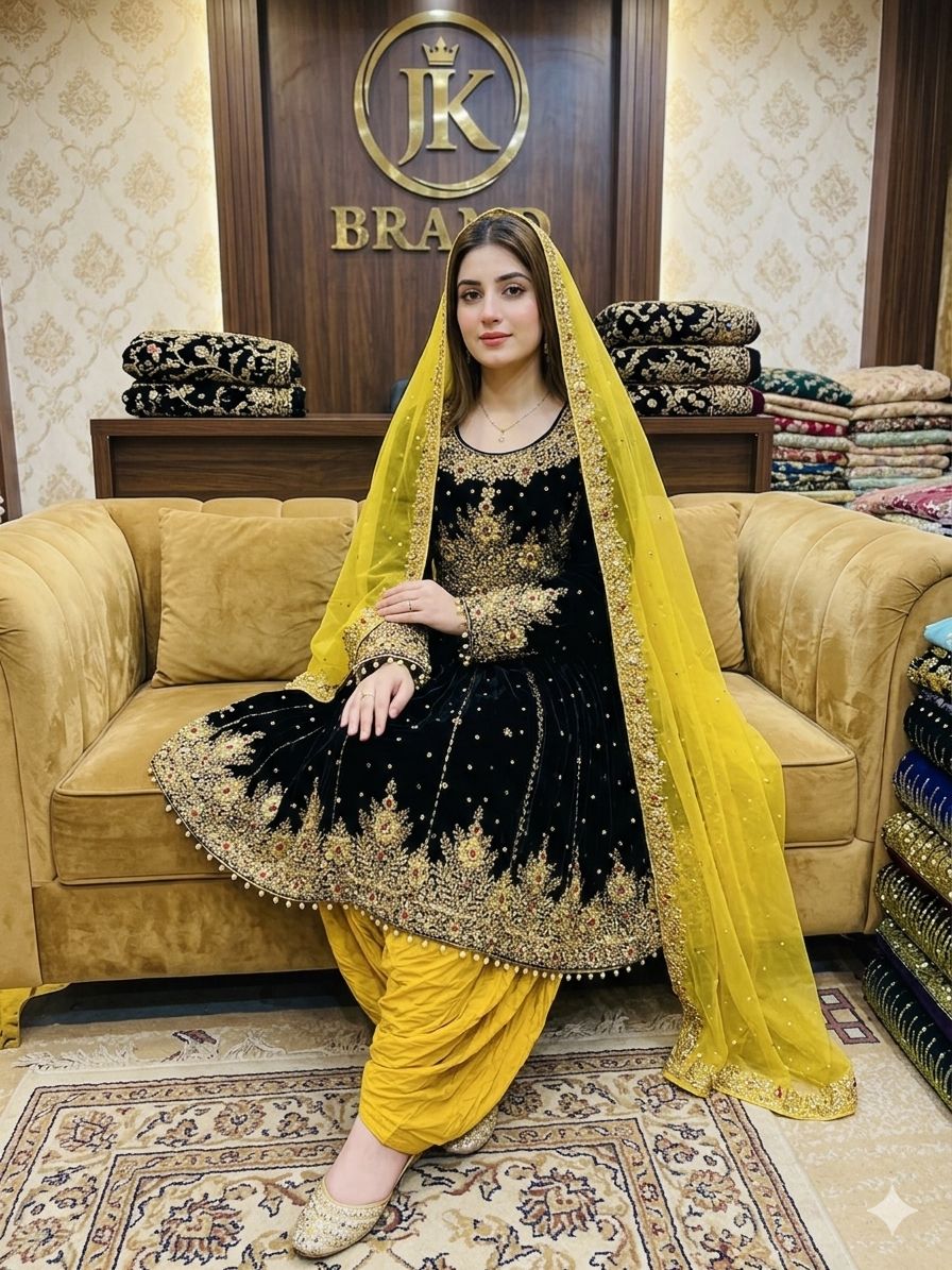 Hand Work Original Silma Contrast Shalwar Dupata - Image 4
