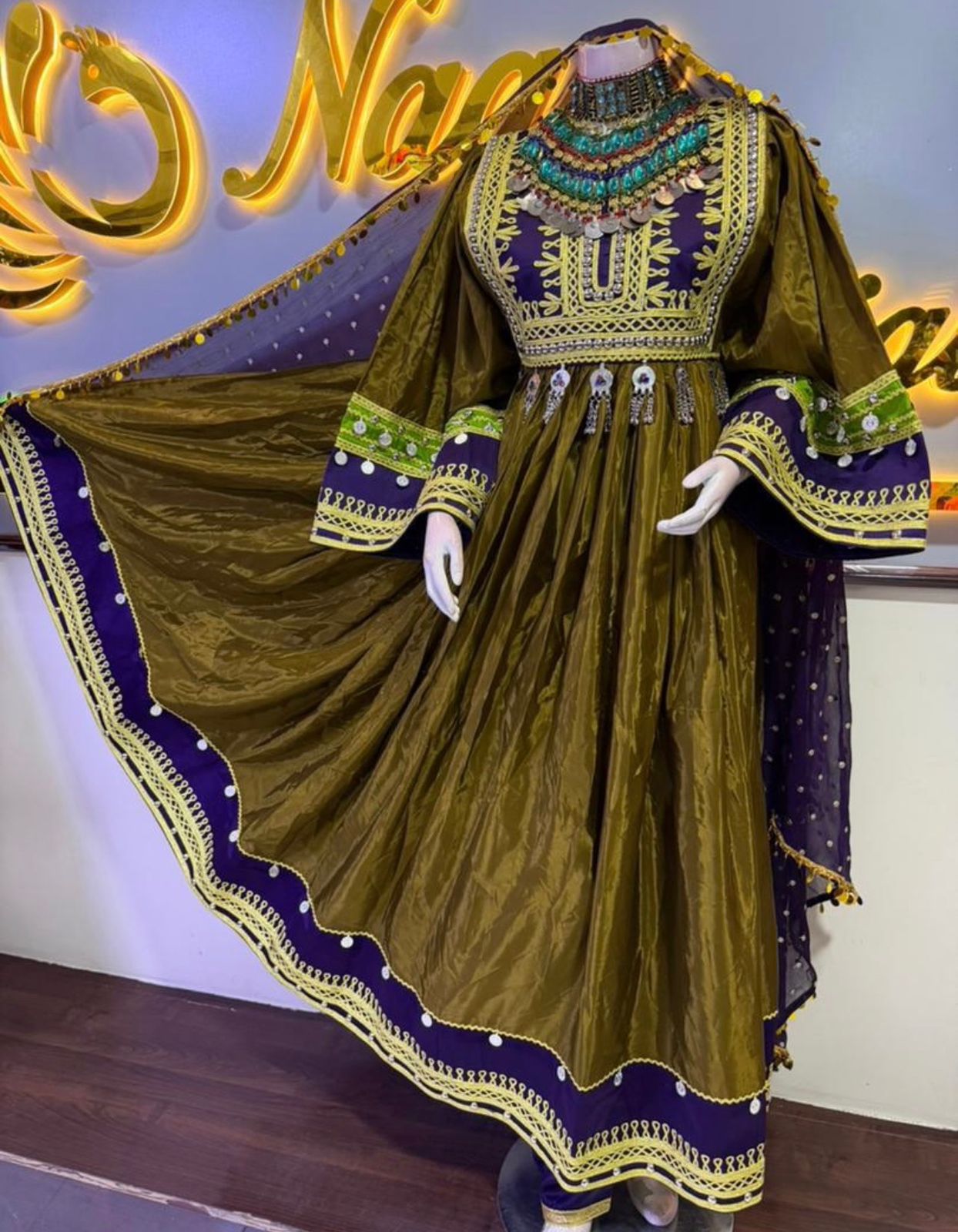 Afghan Traditional Kuchi Bridal Gown - Image 3