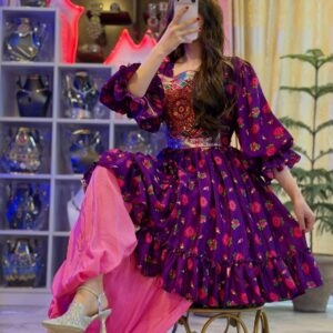 Beautiful Gully bakhmal Afghani Frock