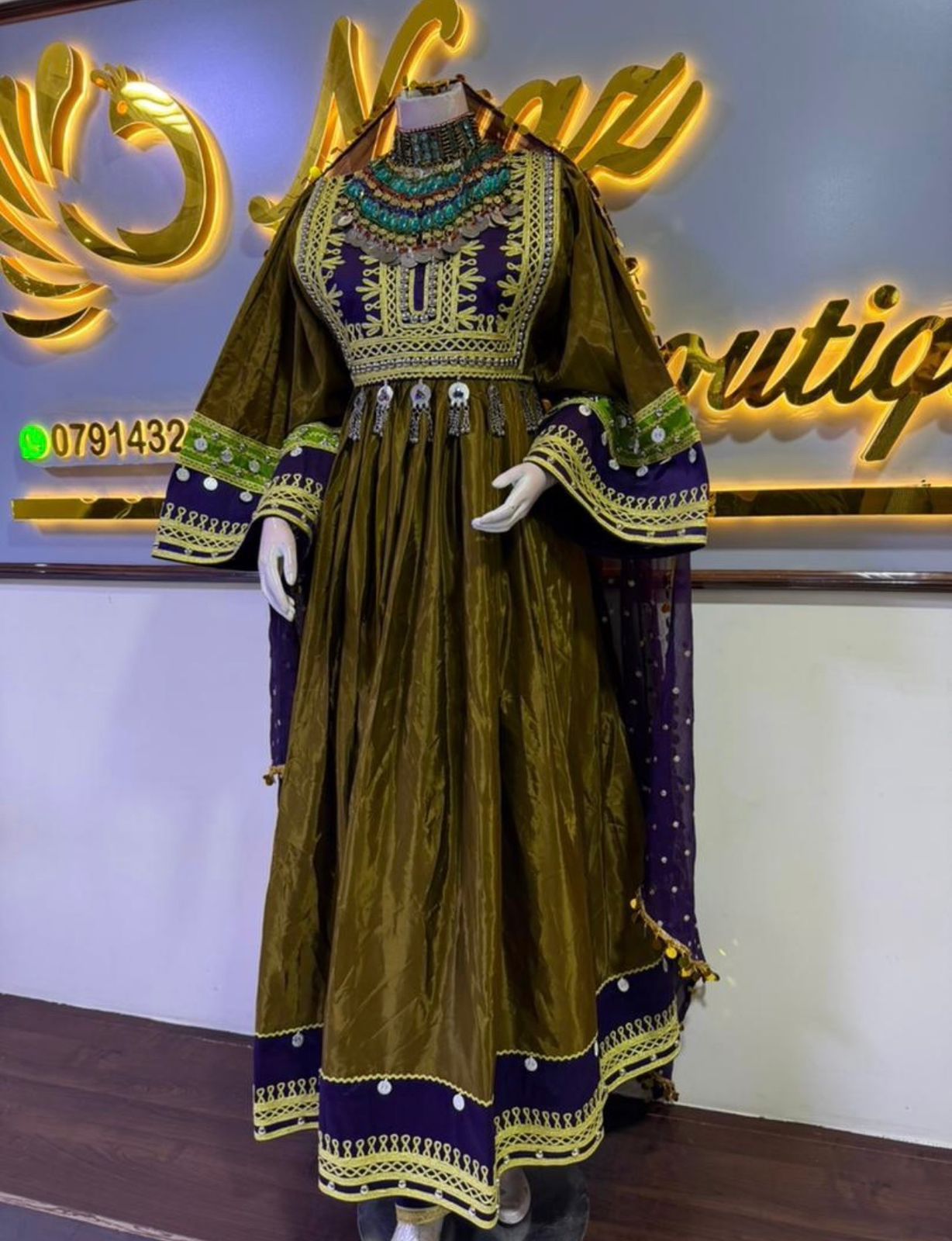Afghan Traditional Kuchi Bridal Gown - Image 2