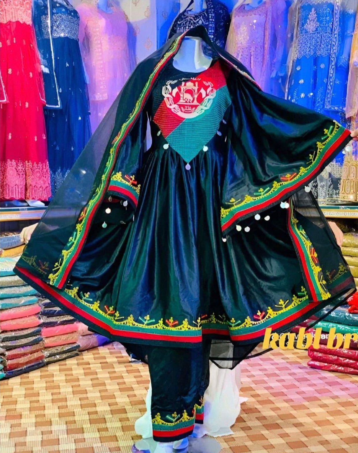 Beautiful Afghanistan Flag Dress - Image 7