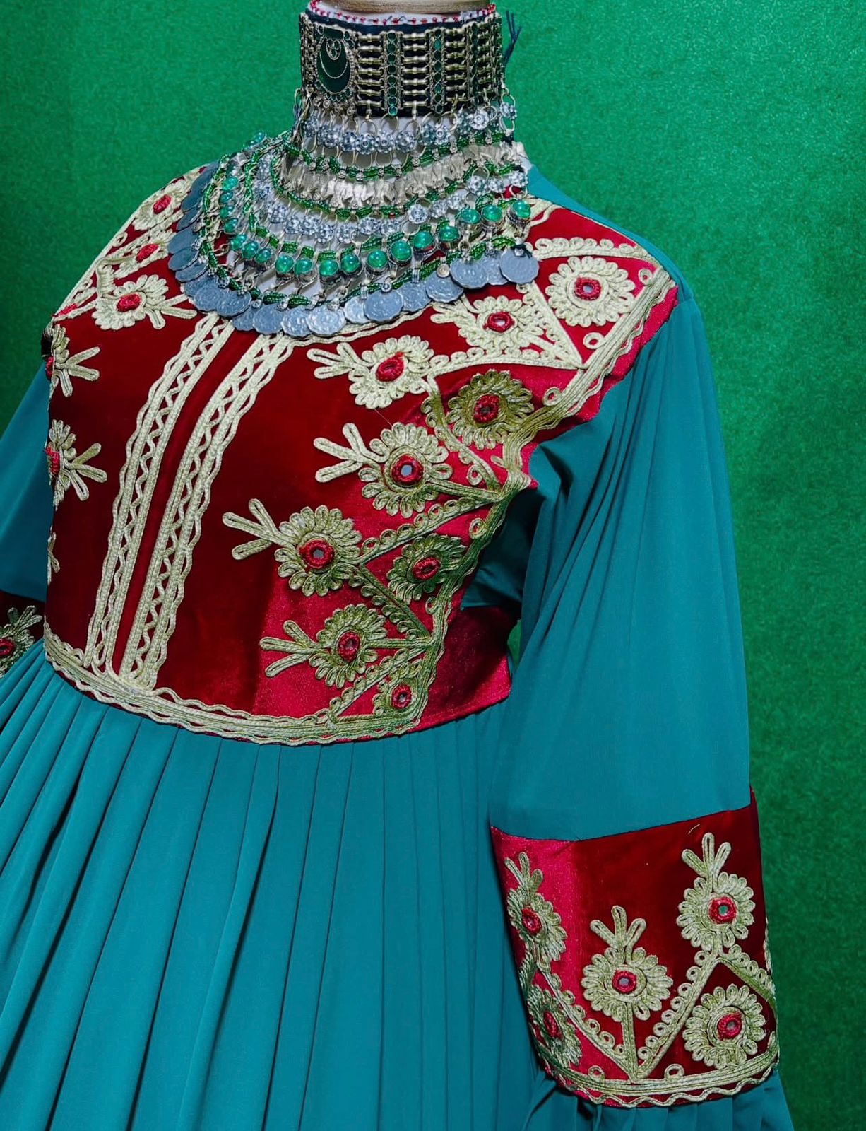 Afghan Traditional Kuchi Bridal Gown - Image 5