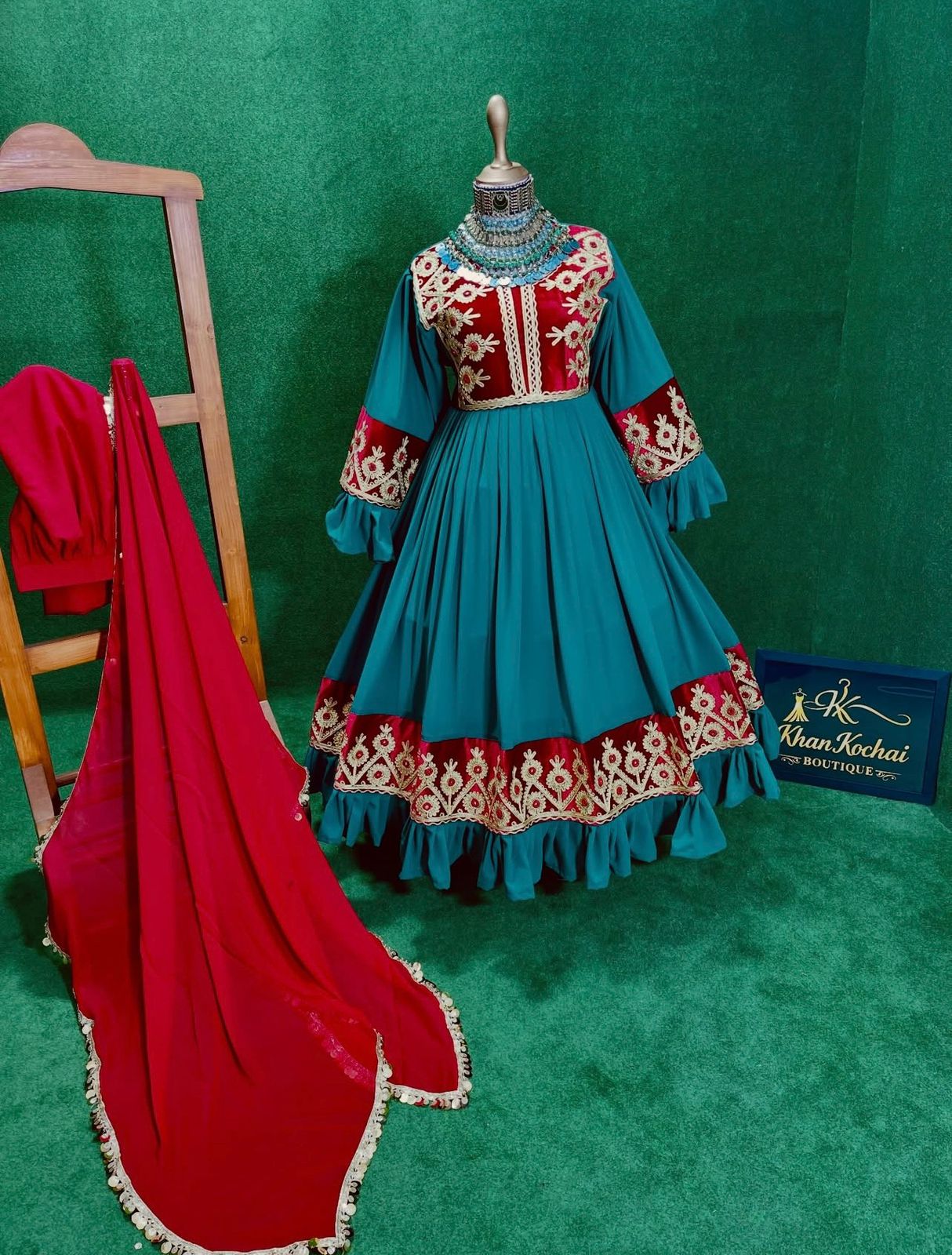 Afghan Traditional Kuchi Bridal Gown - Image 3