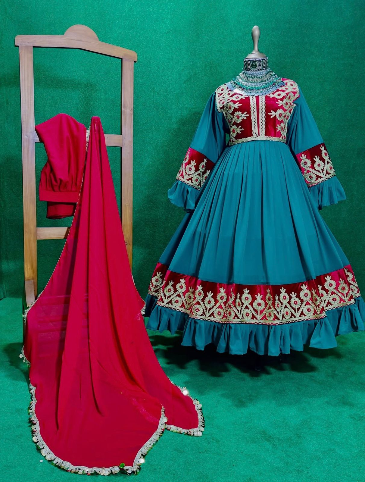 Afghan Traditional Kuchi Bridal Gown - Image 2