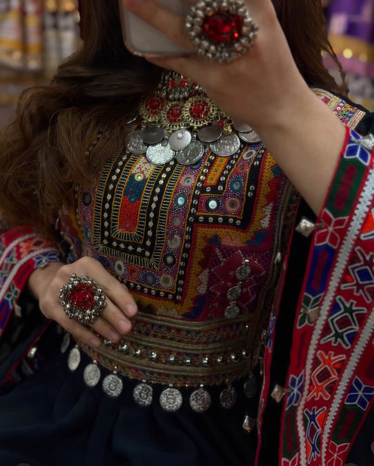 Afghan Traditional Kuchi Bridal Gown - Image 10